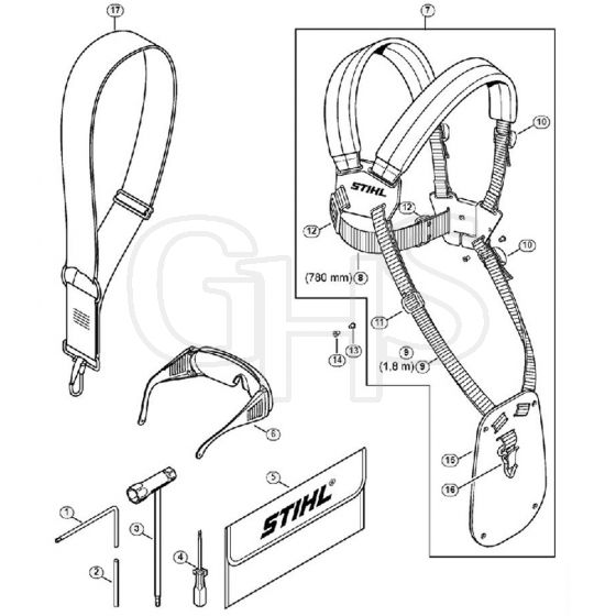 Genuine Stihl FS70 C-E / O - Tools, Extras