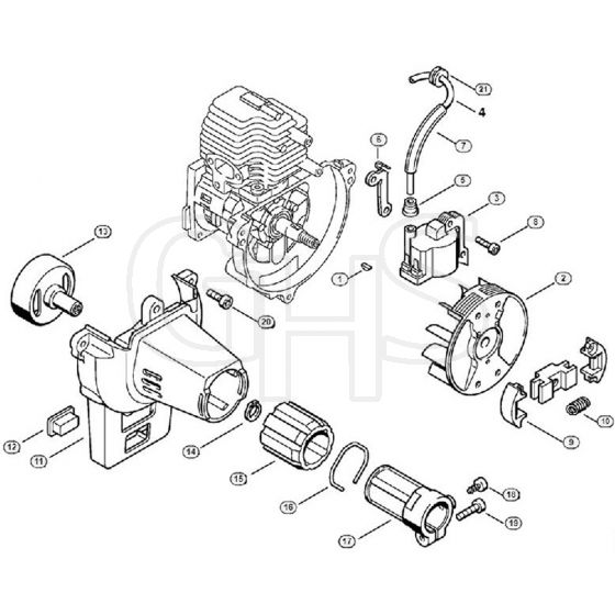 Genuine Stihl FS76 / C - Ignition system, Clutch