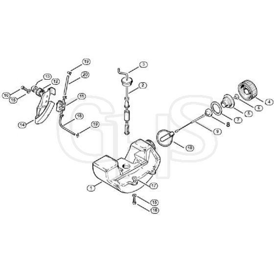 Genuine Stihl FS80 AVE / D - Fuel tank, Pump