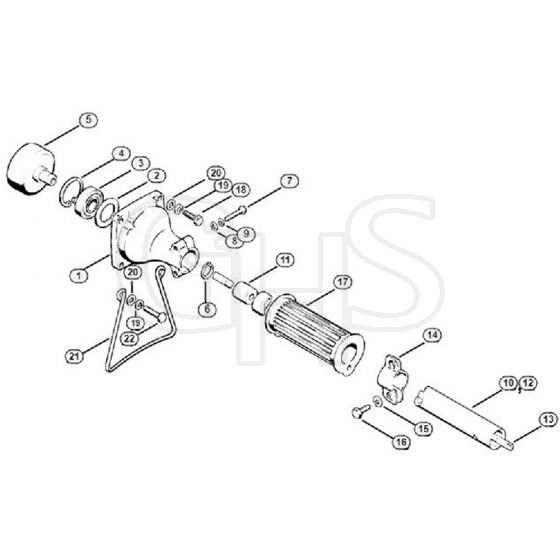 Genuine Stihl FS80 AVE / E - Clutch housing, Drive tube assembly