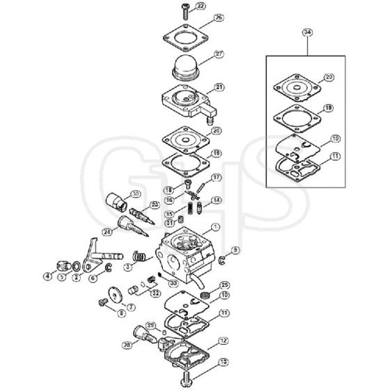 Genuine Stihl FS80 / F - Carburetor 4137/22