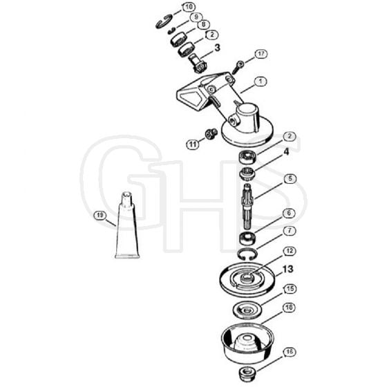 Genuine Stihl FS85 T / AC - Gear head FS 80, 80 R, 85, 85 R, 85 T, 85 RX (41.2017)