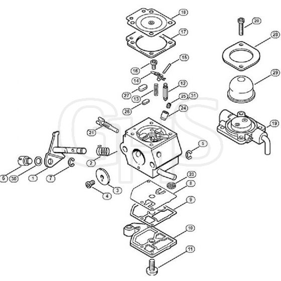 Genuine Stihl FS85 T / N - Carburetor C1Q-S60 BR (17.2002)