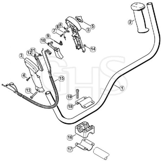 Genuine Stihl FS87 / J - Bike handle