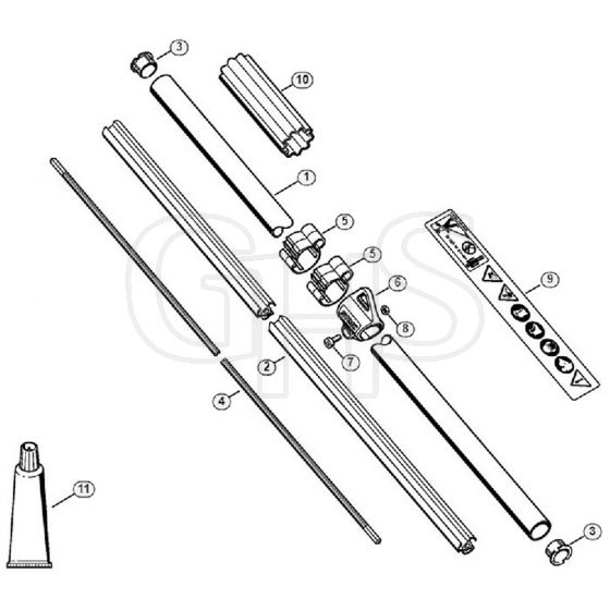 Genuine Stihl FS87 R / L - Drive tube assembly