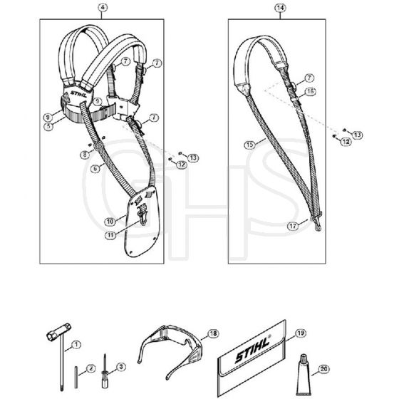 Genuine Stihl FS94 C-E / K - Tools, Extras