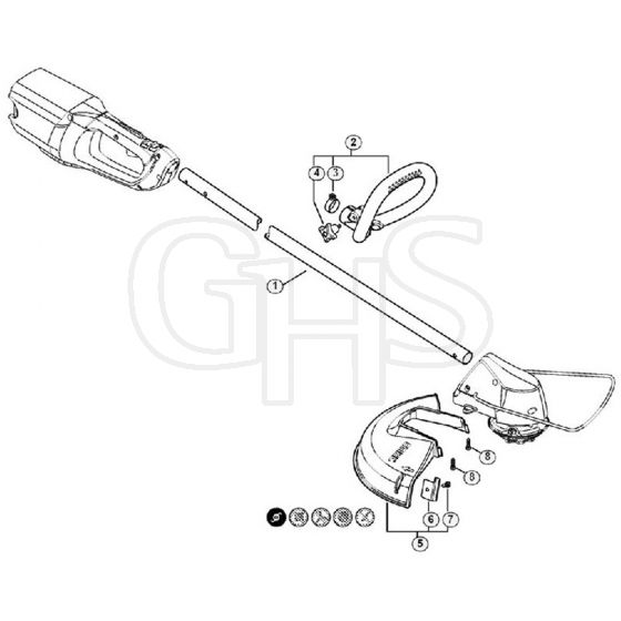 Genuine Stihl FSA85 / B - Drive tube assembly, Loop handle