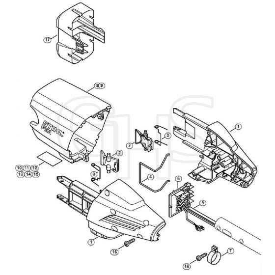 Genuine Stihl FSA90 / A - Handle housing, Cover