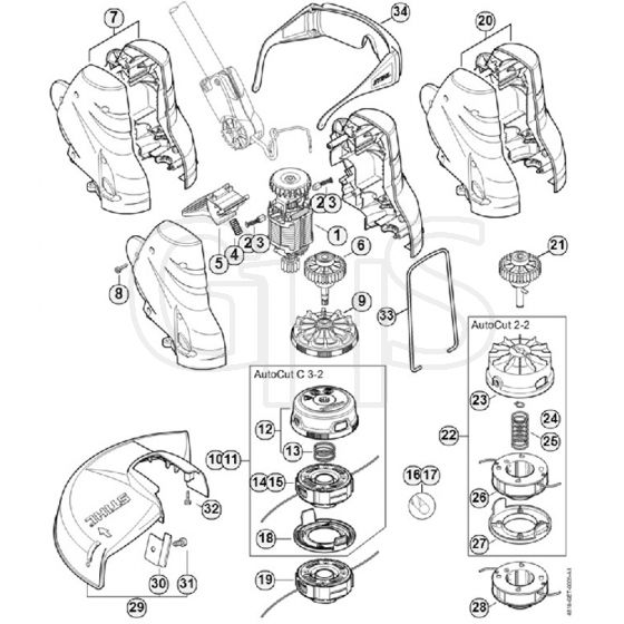 Genuine Stihl FSE52 / C - Electric Motor, Cutting Head