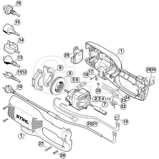 Genuine Stihl FSE60 / A - Housing, Electric Motor