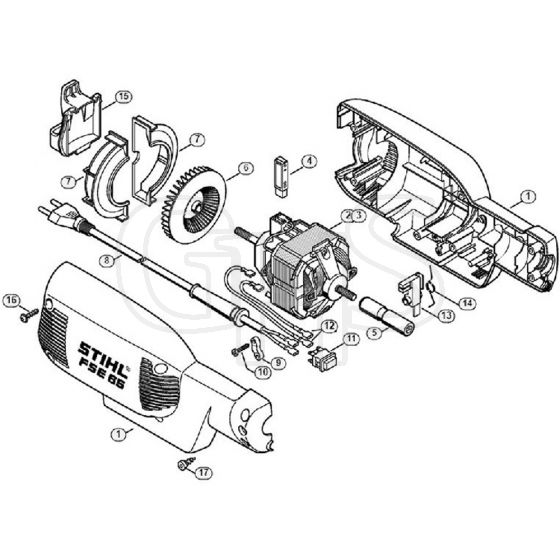 Genuine Stihl FSE65 / A - Housing, Electric motor