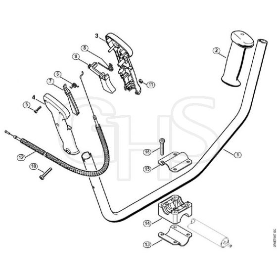 Genuine Stihl FSE65 / B - Bike handle