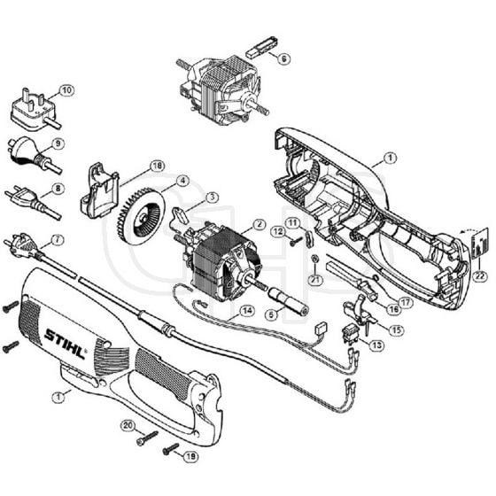 Genuine Stihl FSE71 / A - Housing, Electric motor