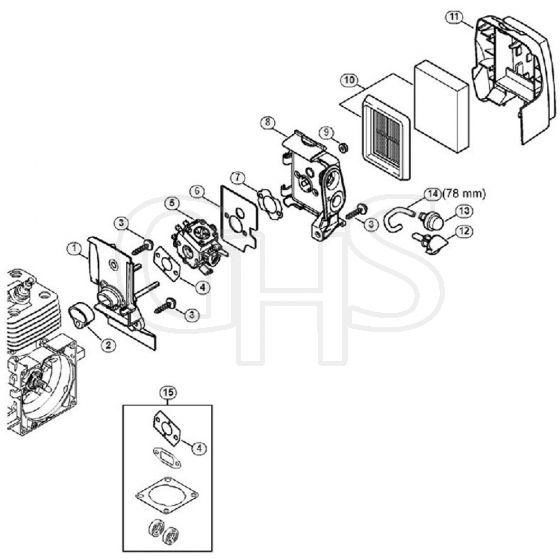 Genuine Stihl FT250 / F - Carburetor housing, Air filter