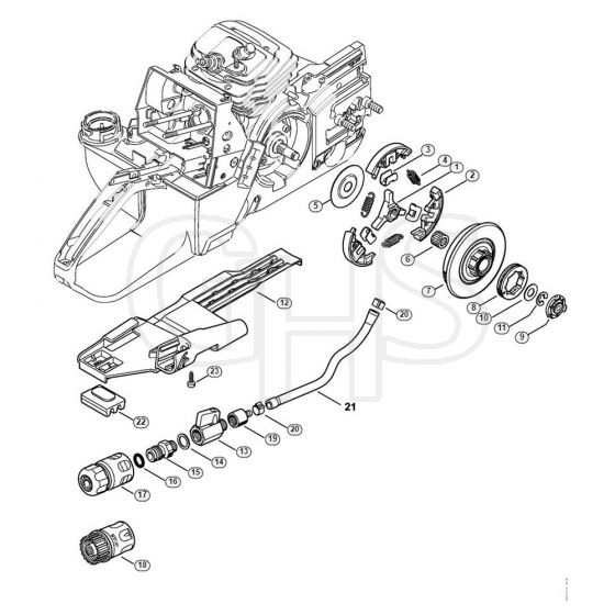 Genuine Stihl GS461 / C - Clutch, Water connection