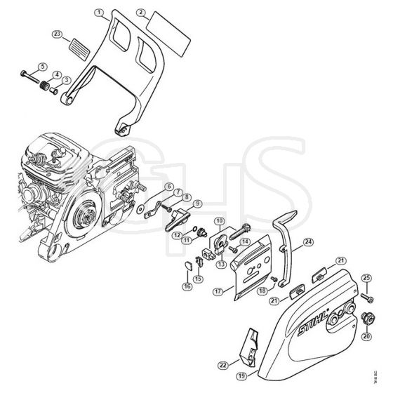 Genuine Stihl GS461 / D - Hand guard, Chain sprocket cover