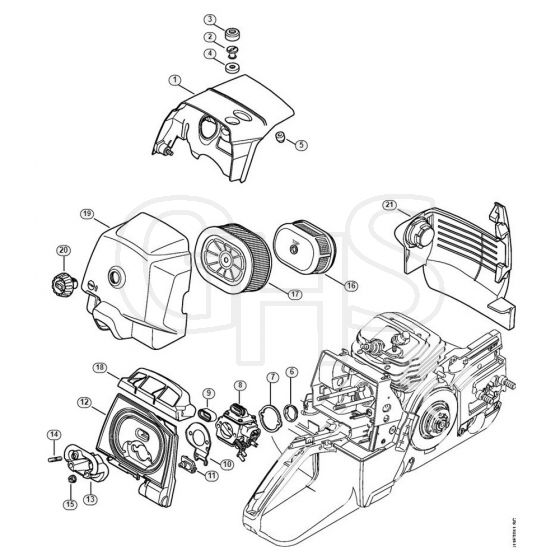 Genuine Stihl GS461 / J - Shroud, Air baffle