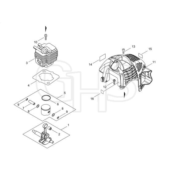 Cylinder, Piston, Crankshaft