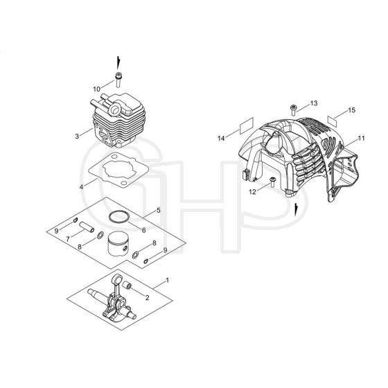 Cylinder, Piston, Crankshaft