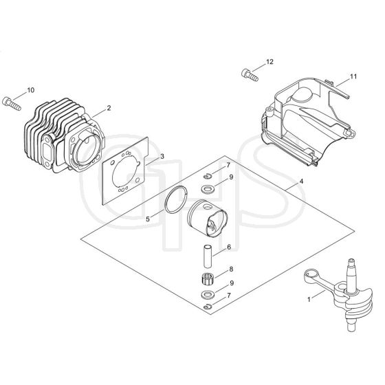 Cylinder, Piston, Crankshaft