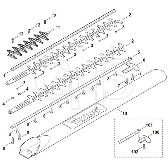 Viking HE805 - Cutter Bar - Parts Diagram