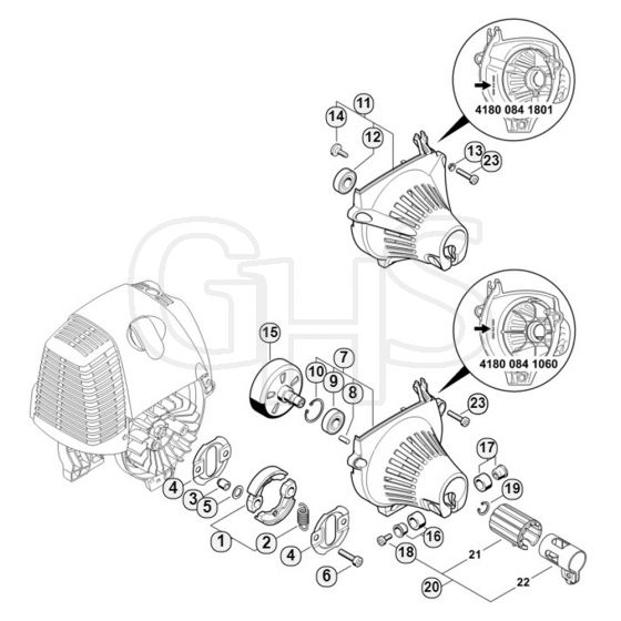 Genuine Stihl HL100 / F - Clutch, Fan housing