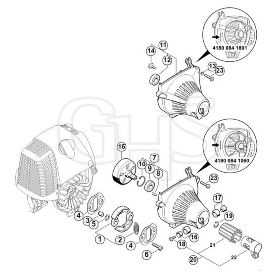 Genuine Stihl HL100 K / F - Clutch, Fan housing