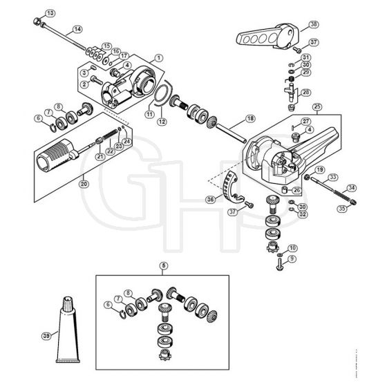 Genuine Stihl HL100 / Q - Angle drive, adjustable thru 135°