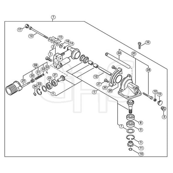 Genuine Stihl HL100 / R - Angle drive 0° - 90° (24.2005)