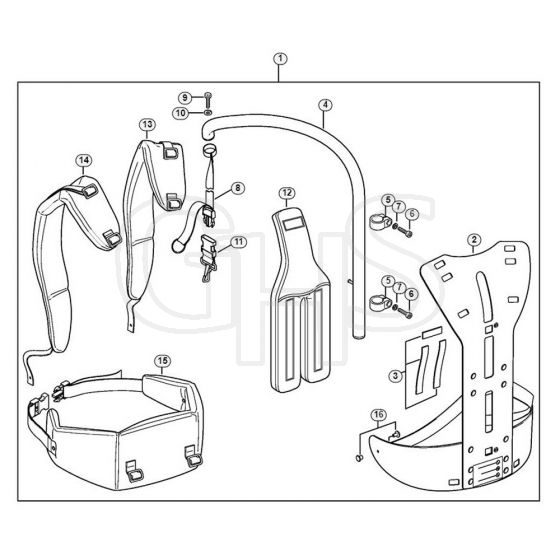 Genuine Stihl HL100 / W - Back Mounted Support System RTS HL 100