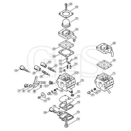 Genuine Stihl HL45 / H - Carburetor C1Q-S186, C1Q-S153, C1Q-S97 (16.2014), (46.2012), (29.2010), (15.2009)