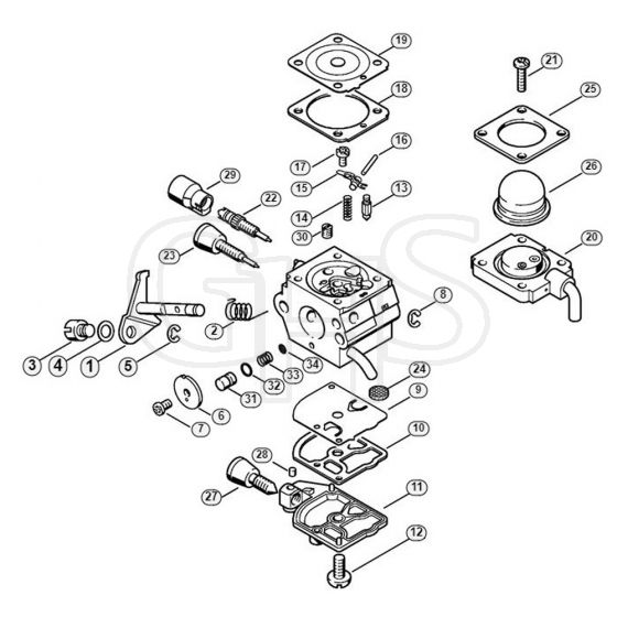 Genuine Stihl HL45 / J - Carburetor C1Q-S71 (25.2004)