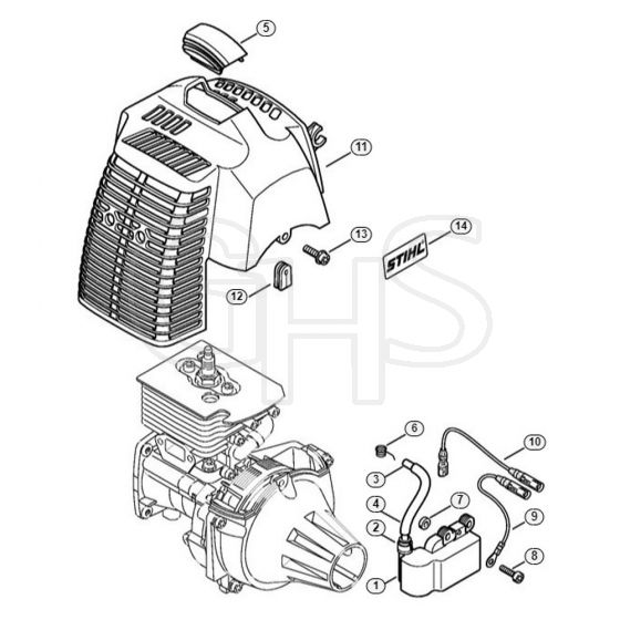 Genuine Stihl HL73 K / D - Ignition system, Shroud