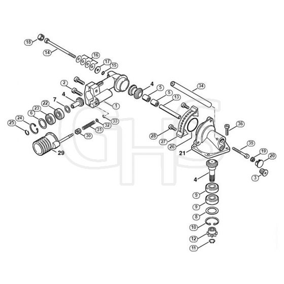 Genuine Stihl HL73 K / M - Angle drive 0° - 90°