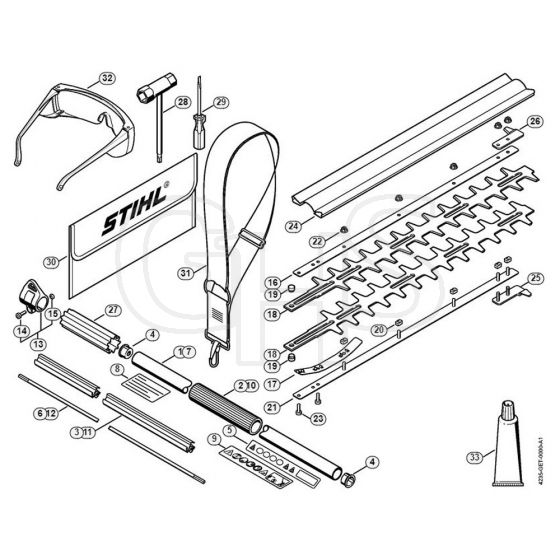 Genuine Stihl HL73 / O - Drive tube assembly, Blade