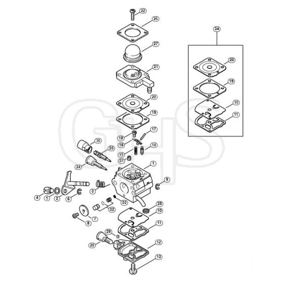 Genuine Stihl HL75 / E - Carburetor 4137/22