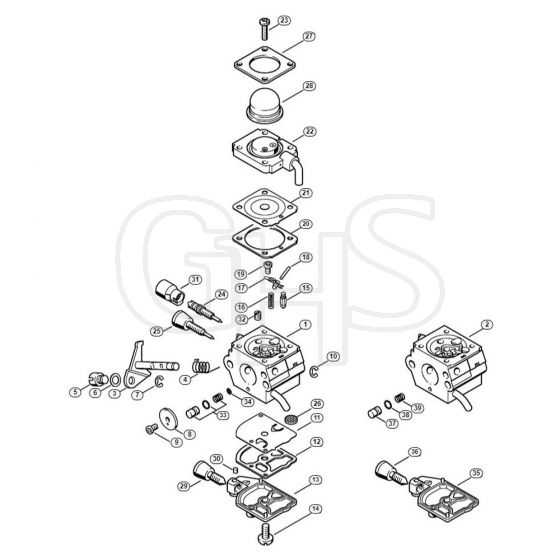 Genuine Stihl HL75 / F - Carburetor C1Q-S157, C1Q-S69 (41.2017) (45.2009)