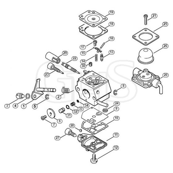 Genuine Stihl HL75 / G - Carburetor C1Q-S63 (15.2003)