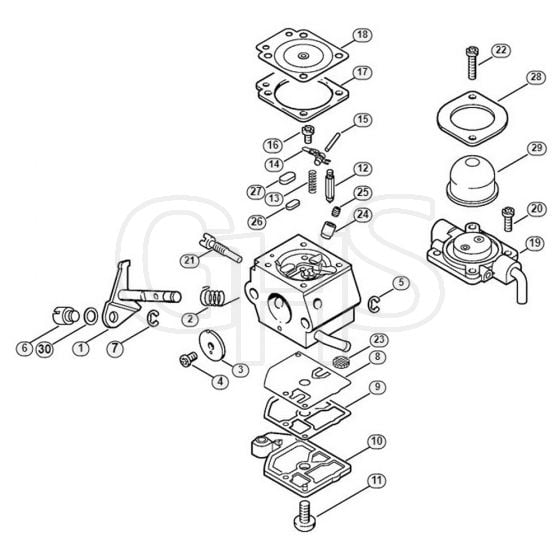 Genuine Stihl HL75 / J - Carburetor C1Q-S45 (16.2001)