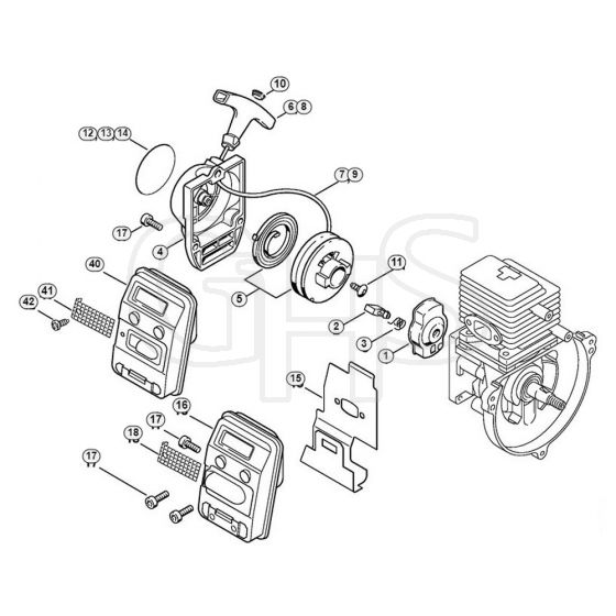 Genuine Stihl HL75 K / B - Rewind Starter, Muffler