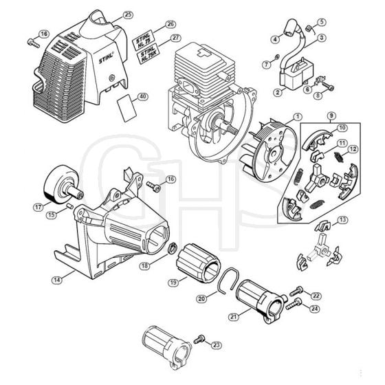 Genuine Stihl HL75 K / C - Ignition System, Clutch