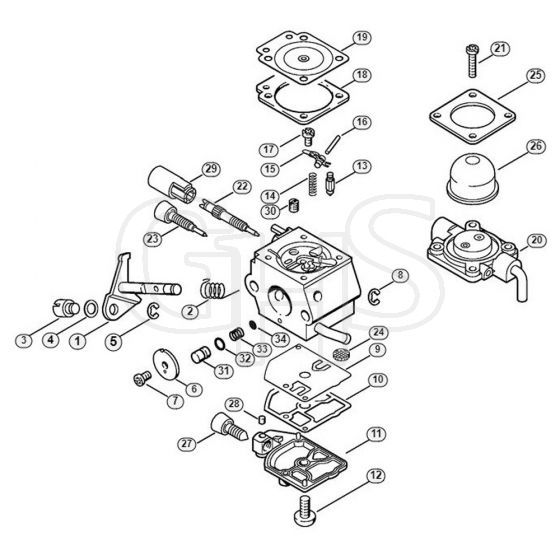 Genuine Stihl HL75 K / G - Carburetor C1Q-S63 (15.2003)