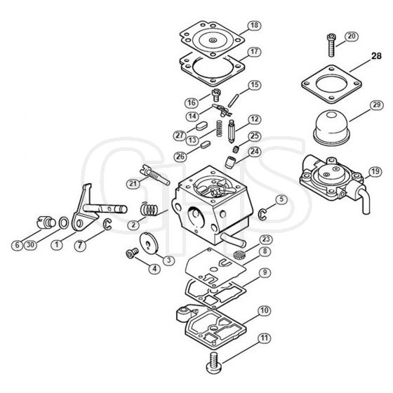 Genuine Stihl HL75 K / H - Carburetor C1Q-S56 (16.2001)