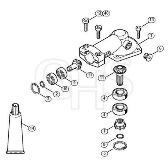 Genuine Stihl HL75 K / P - Angle drive 0° (24.2005)