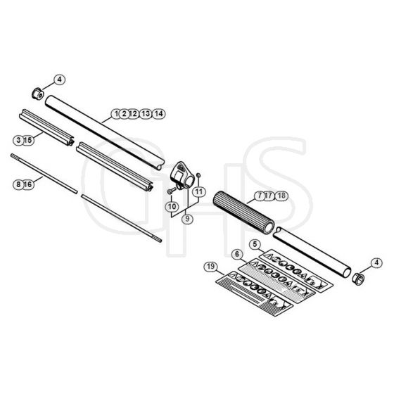 Genuine Stihl HL75 K / W - Drive Tube Assembly