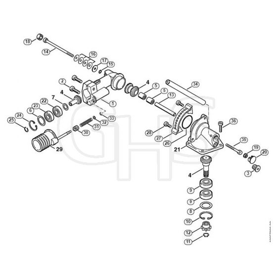 Genuine Stihl HL75 / T - Angle drive 0° - 90° (46.2000)