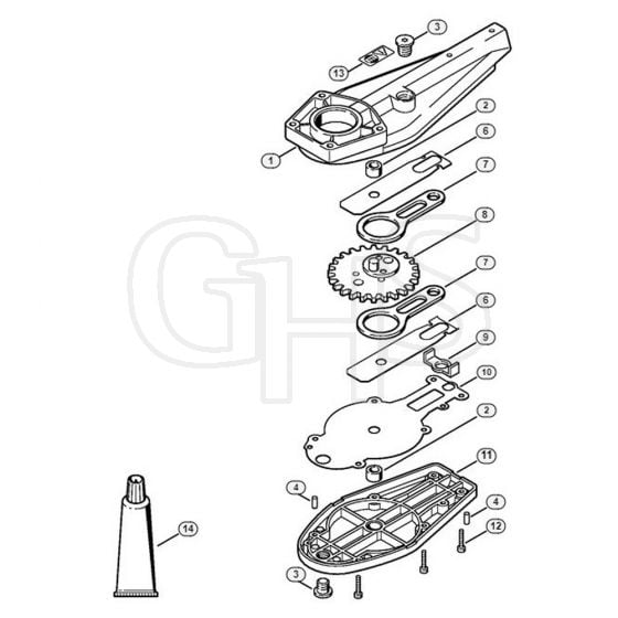 Genuine Stihl HL75 / V - Blade drive gear 0°, 30°, 0° - 90° (24.2005)