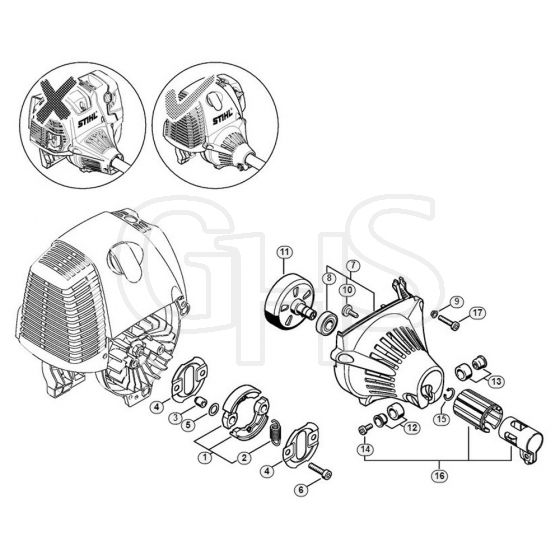 Genuine Stihl HL90 K / F - Clutch, Fan housing