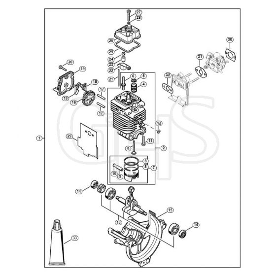 Genuine Stihl HL90 K / N - Engine Ø 38 mm