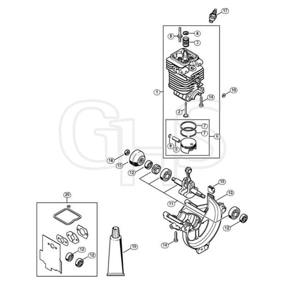 Genuine Stihl HL95 / A - Cylinder, Engine pan